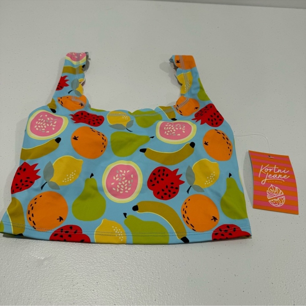 Kortni Jeane fruit salad swim top NWT small